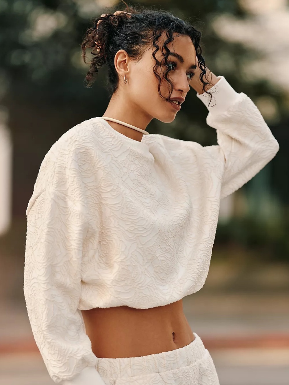 Anthropologie Daily Practice Textured Bubble Sweatshirt